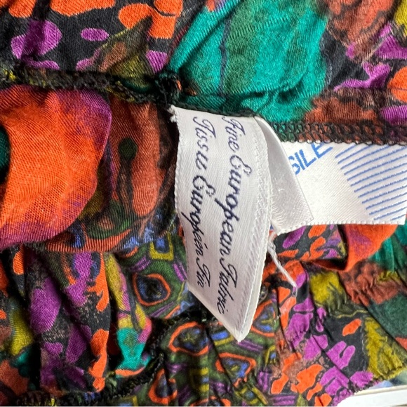 Lasile skirt long flowy vintage vibrant Colors Floral Multicolor Maxi Skirt - Picture 9 of 11